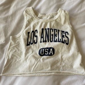 Brandy Melville white Los Angeles tank